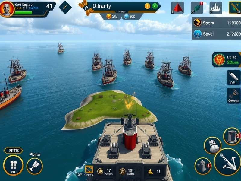 Littoral Luxe gameplay screenshot showing naval battle